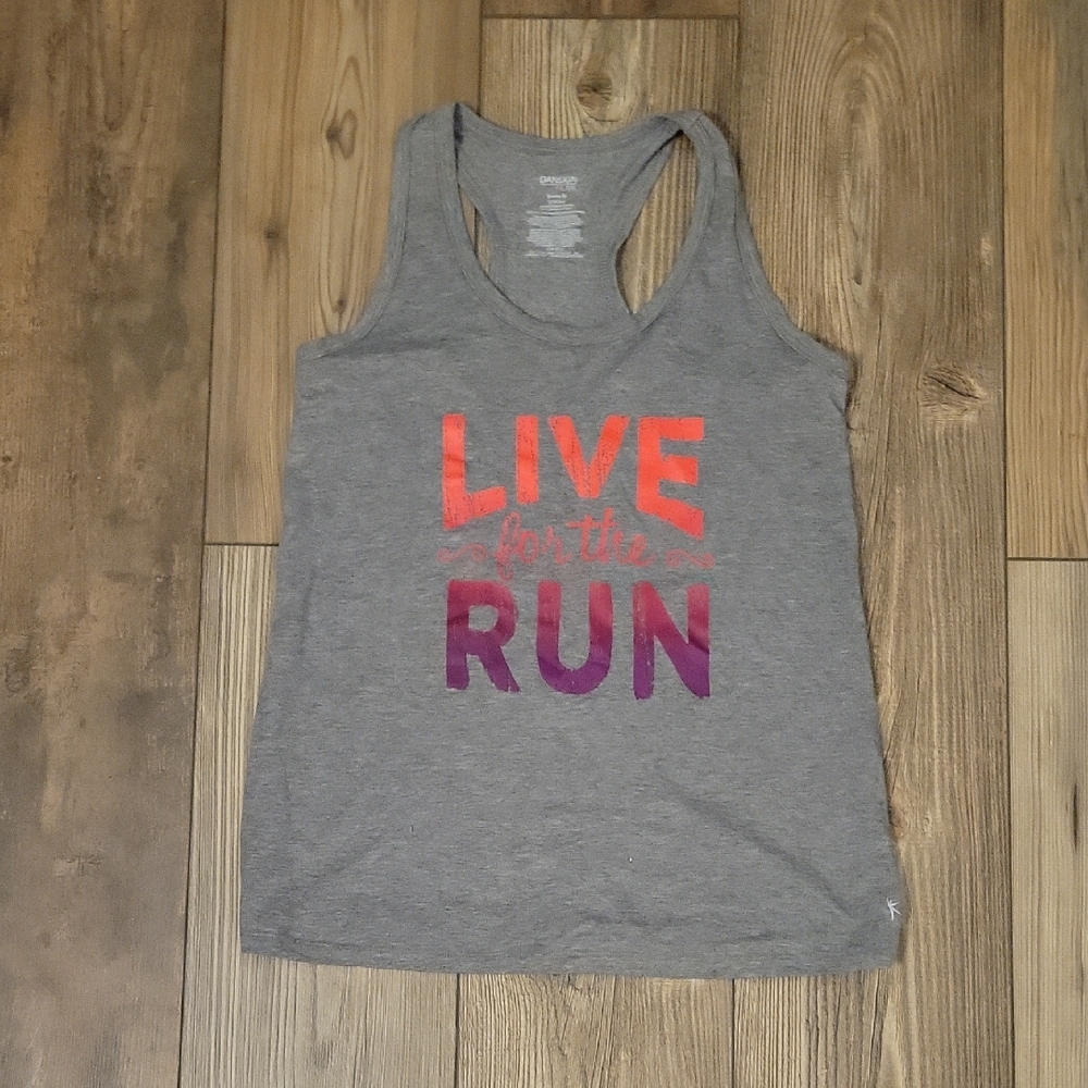 Danskin Now Gray Tank Top with Red and Purple Graphic